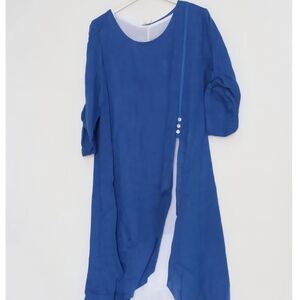 Elegant Blue Asymmetrical Dress